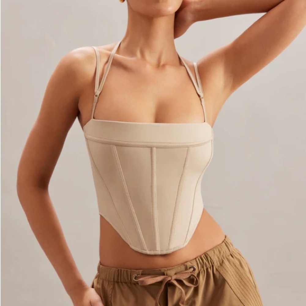 Oh Polly Square Neck Corset in Stone